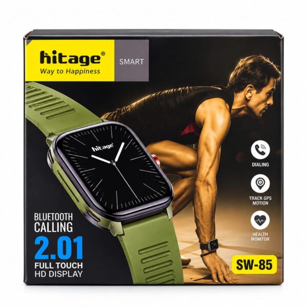 Hitage SW-85 Smart Watch – Bluetooth Calling, 2.01″ Full Touch HD Display